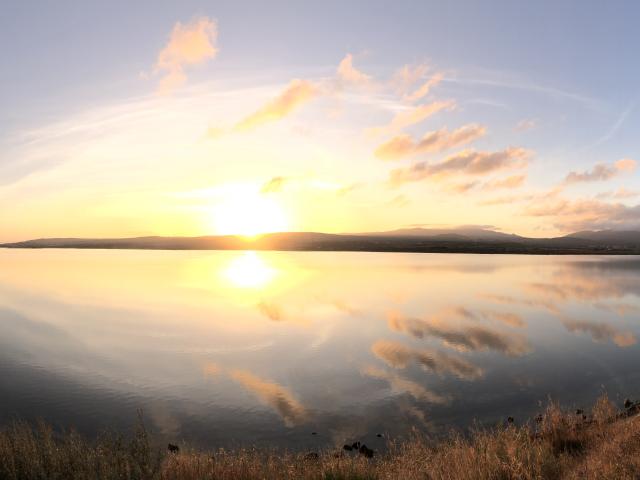 Coucher de soleil sur l'étang