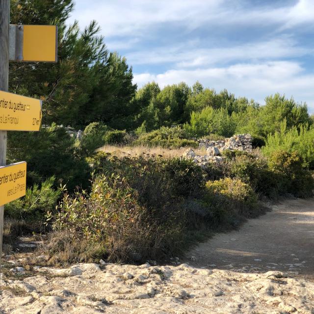 Sentier de randonnée balisé - Plateau de Leucate